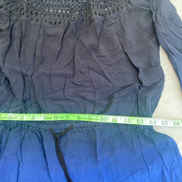 VICTORIA'S SECRET Beach Swim Cover Up Crochet Tassel Romper Ombre Blue B… - Picture 5 of 6